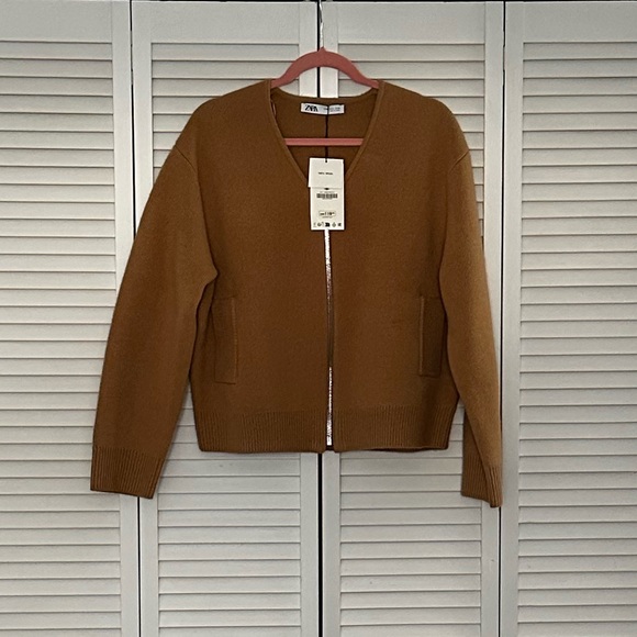 Zara Zippered Wool Bomber - Picture 2 of 3